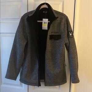 Spyder Men's Black and Gray Performance Jacket